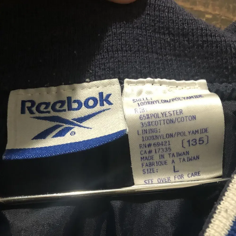 Vintage 90s Reebok Men's Size Large Black Pullover Jacket Windbreaker Athleisure